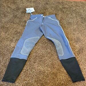 Gray and Black Tattini Riding Pants